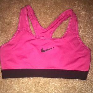 Pink Nike sports bra